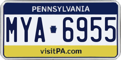 PA license plate MYA6955