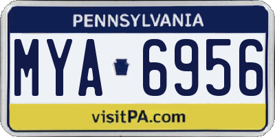 PA license plate MYA6956