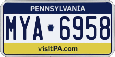PA license plate MYA6958