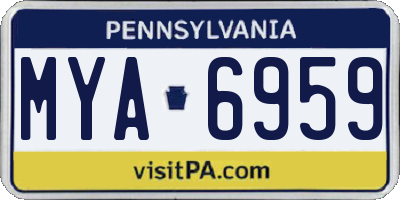 PA license plate MYA6959