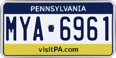PA license plate MYA6961