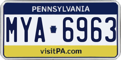 PA license plate MYA6963