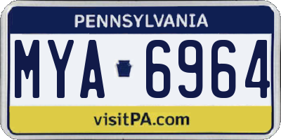 PA license plate MYA6964