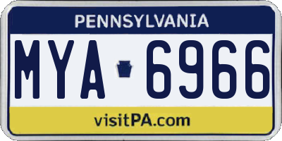 PA license plate MYA6966
