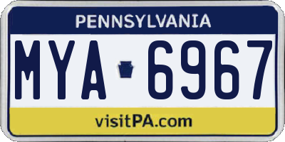 PA license plate MYA6967