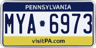 PA license plate MYA6973