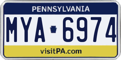 PA license plate MYA6974
