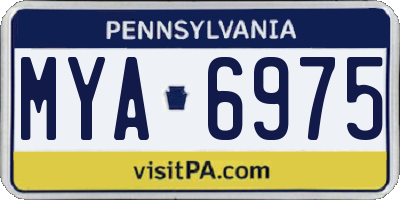 PA license plate MYA6975