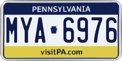 PA license plate MYA6976
