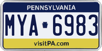 PA license plate MYA6983