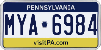 PA license plate MYA6984