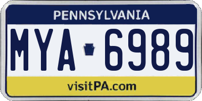 PA license plate MYA6989
