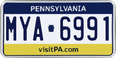 PA license plate MYA6991