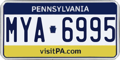 PA license plate MYA6995