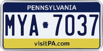 PA license plate MYA7037