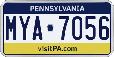 PA license plate MYA7056
