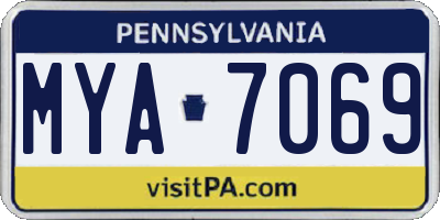 PA license plate MYA7069