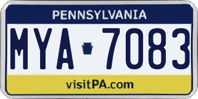 PA license plate MYA7083