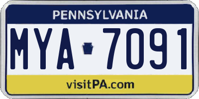 PA license plate MYA7091