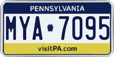 PA license plate MYA7095