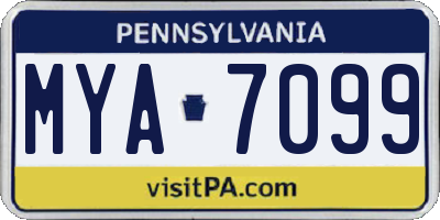 PA license plate MYA7099