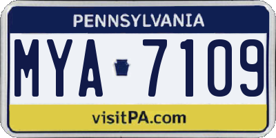 PA license plate MYA7109