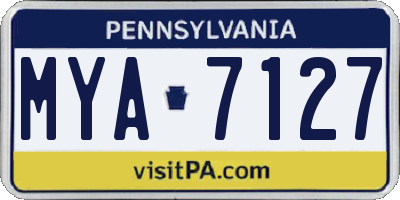 PA license plate MYA7127