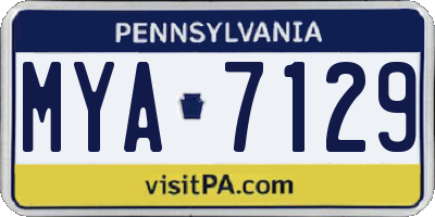 PA license plate MYA7129