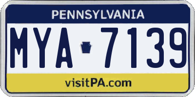 PA license plate MYA7139