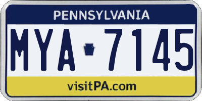 PA license plate MYA7145