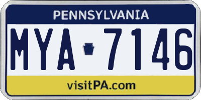PA license plate MYA7146