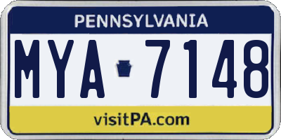 PA license plate MYA7148