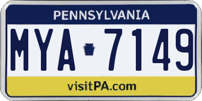 PA license plate MYA7149