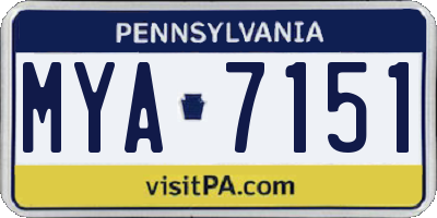 PA license plate MYA7151
