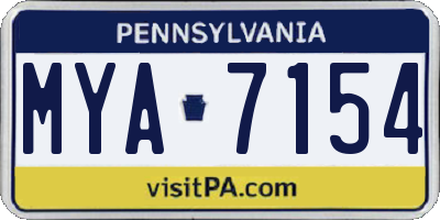 PA license plate MYA7154