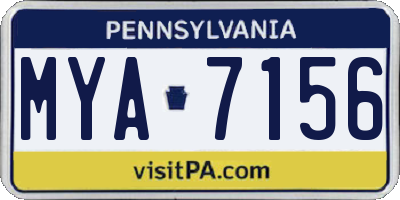 PA license plate MYA7156