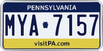 PA license plate MYA7157