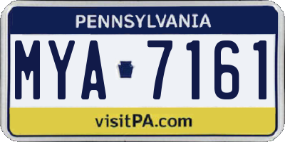 PA license plate MYA7161