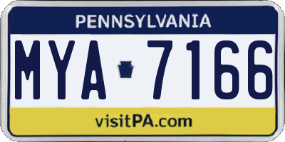 PA license plate MYA7166