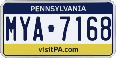 PA license plate MYA7168