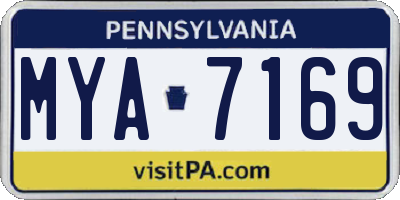 PA license plate MYA7169