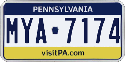 PA license plate MYA7174