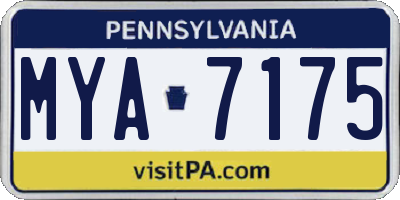 PA license plate MYA7175