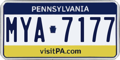 PA license plate MYA7177