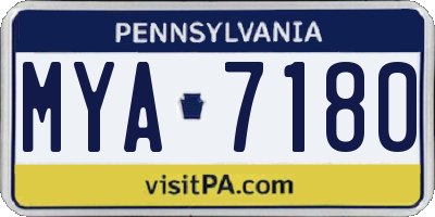 PA license plate MYA7180