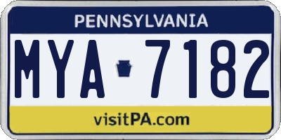 PA license plate MYA7182