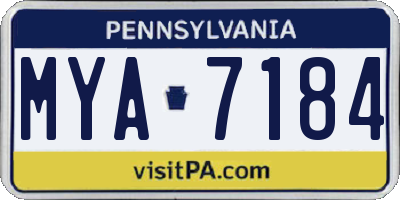 PA license plate MYA7184