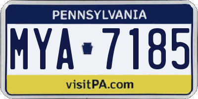 PA license plate MYA7185