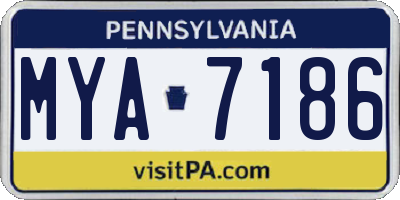 PA license plate MYA7186