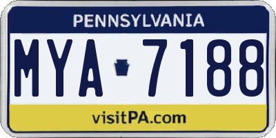 PA license plate MYA7188